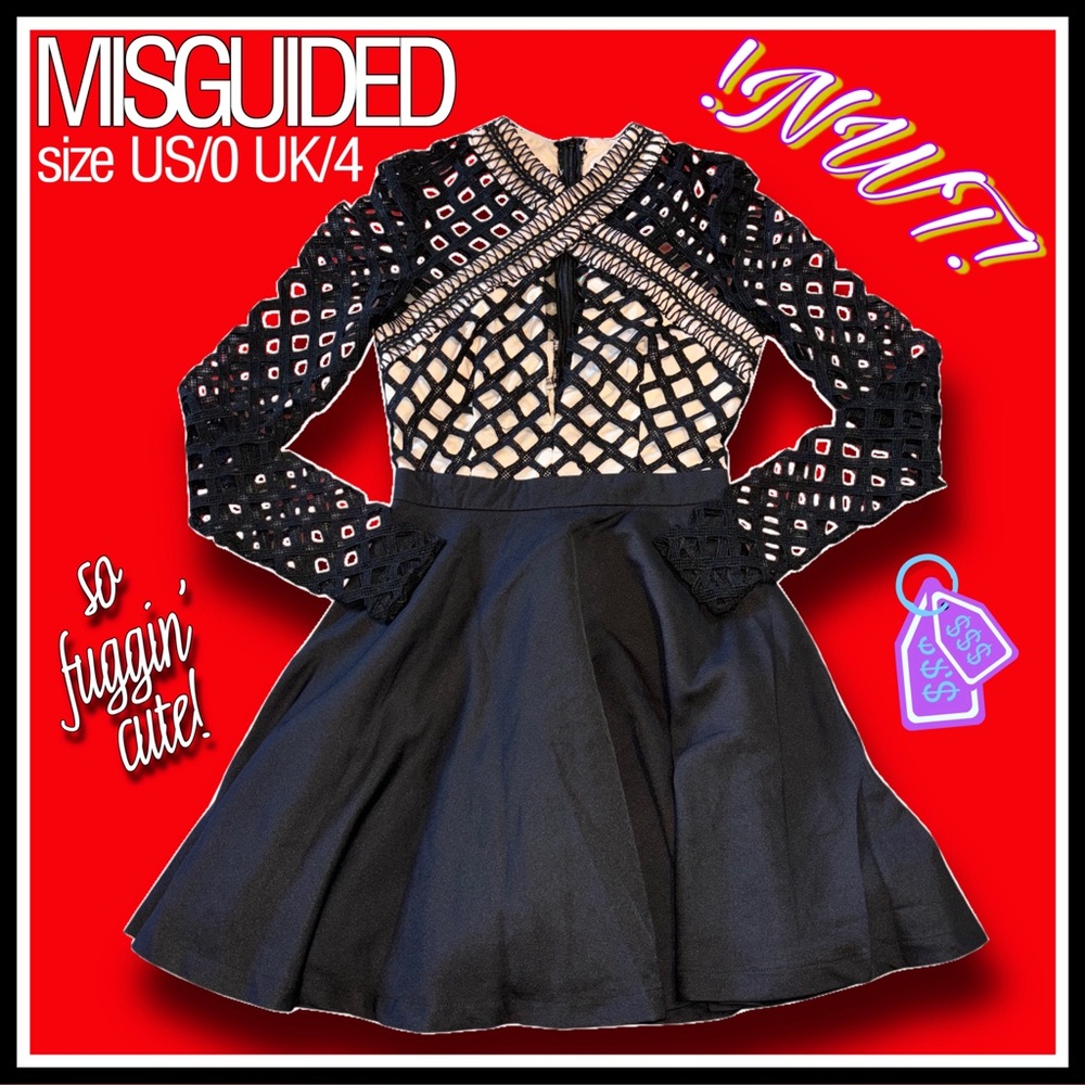 **NWT** MISGUIDED black and tan cute out DRESS size 0